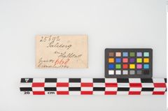 Etikett zu Bronzekugelkopfnadel (NHMW-PRAE-025692)